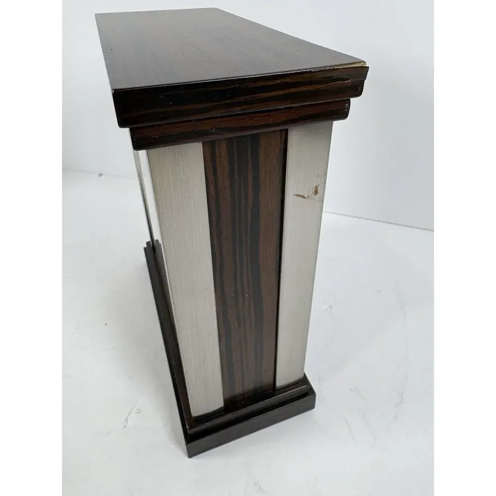 Bulova World Time Desk Clock Wood Case GMT Multiple Time Zone Clock B2258